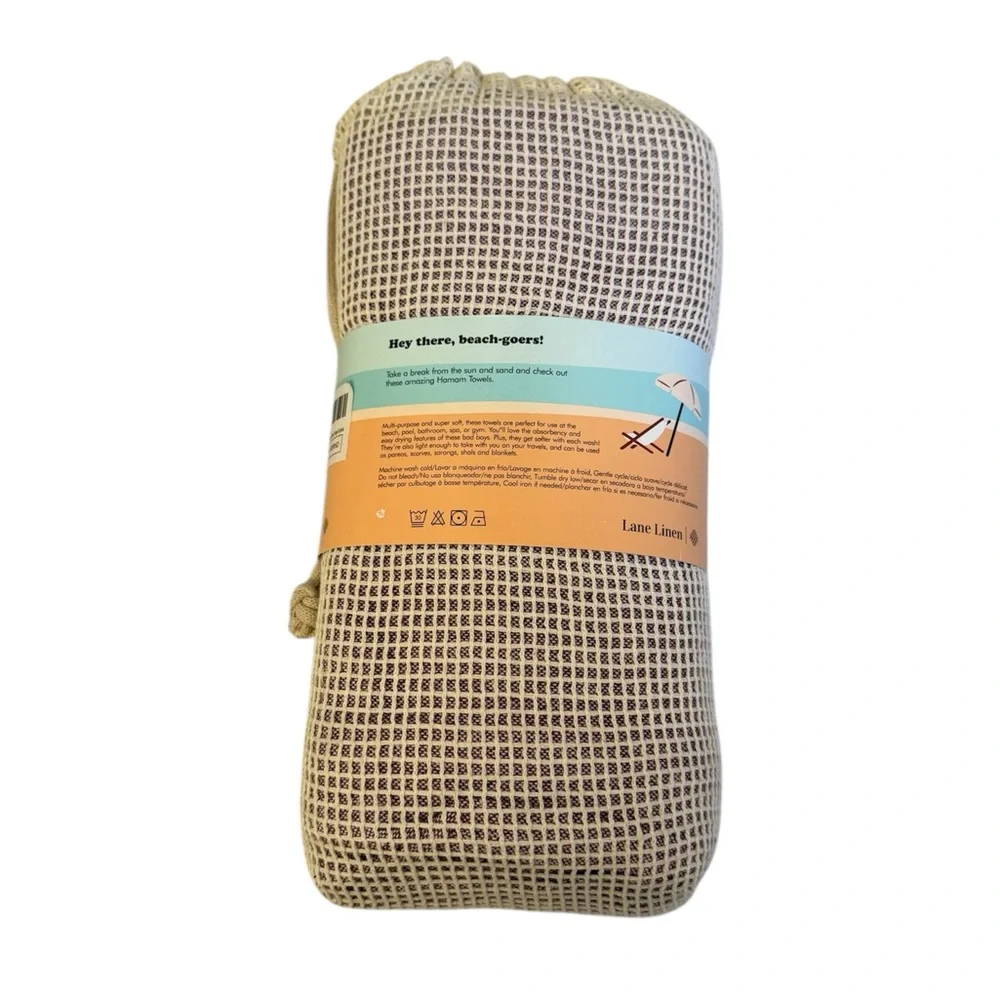 NWT Lane Linen Pre-Washed Peshtemal Beach Towels Pack of 2
